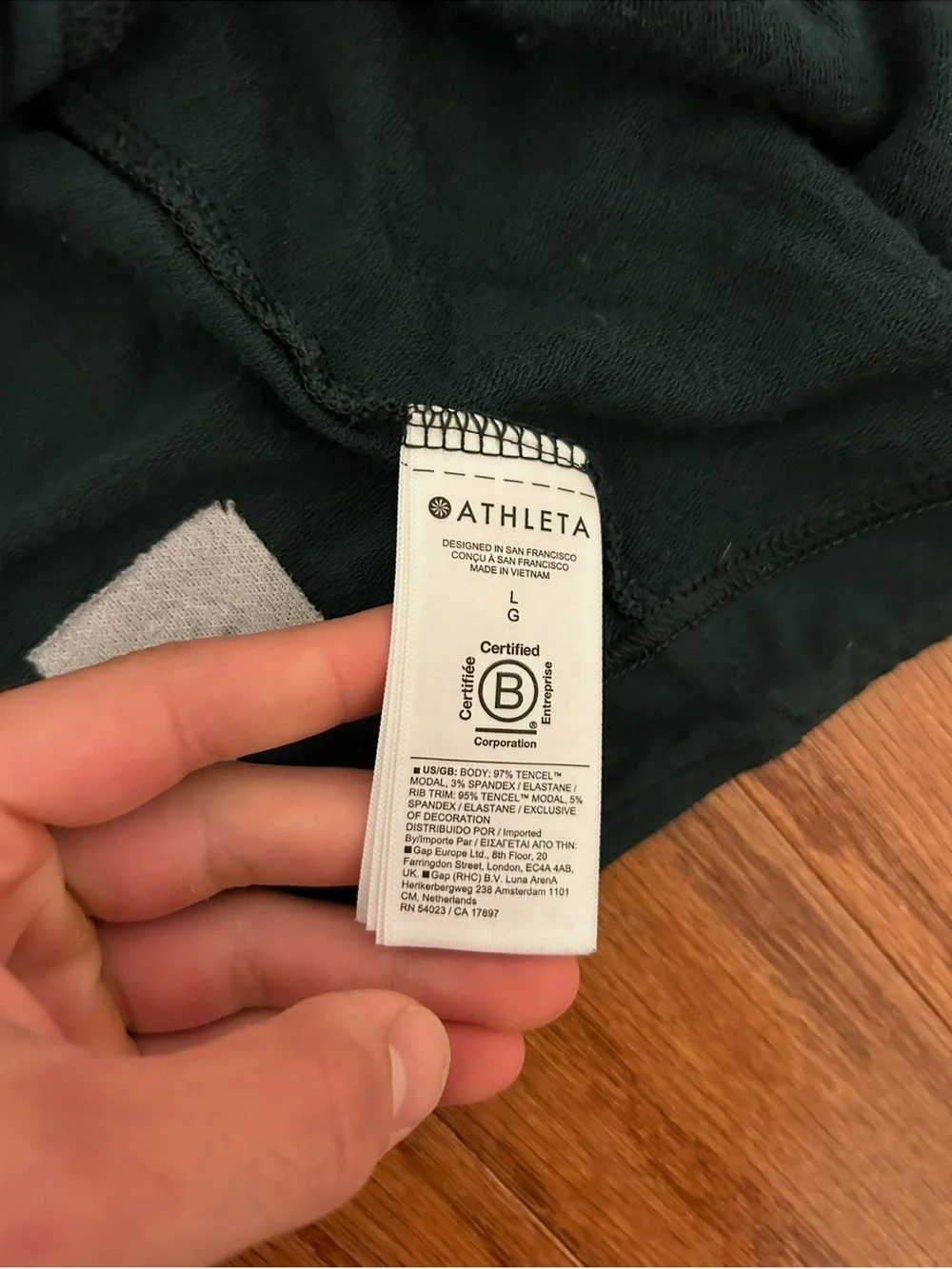 Athleta Dark Green Open Front Cardigan Women's Large Lightweight Layer